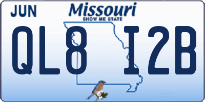 MO license plate QL8I2B