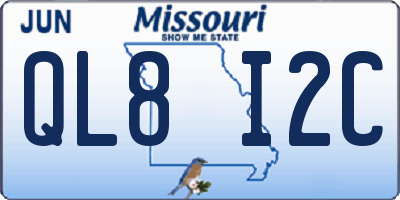 MO license plate QL8I2C