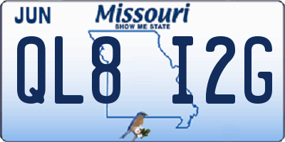 MO license plate QL8I2G