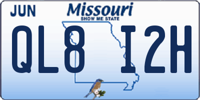 MO license plate QL8I2H