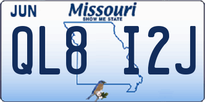 MO license plate QL8I2J