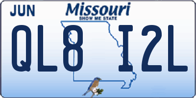 MO license plate QL8I2L