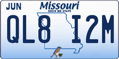 MO license plate QL8I2M