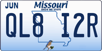MO license plate QL8I2R