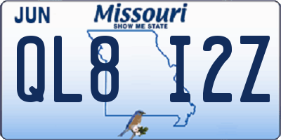 MO license plate QL8I2Z