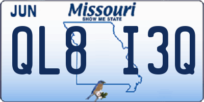 MO license plate QL8I3Q