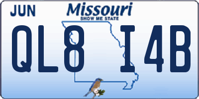 MO license plate QL8I4B