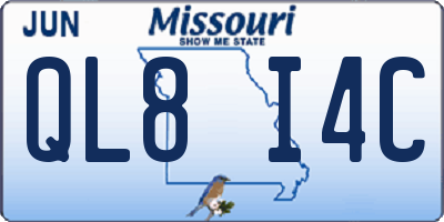 MO license plate QL8I4C