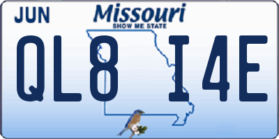 MO license plate QL8I4E