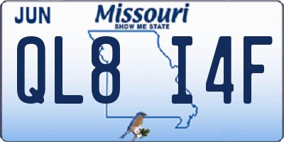 MO license plate QL8I4F