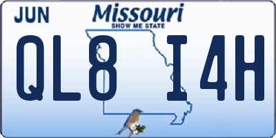MO license plate QL8I4H