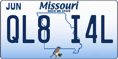 MO license plate QL8I4L