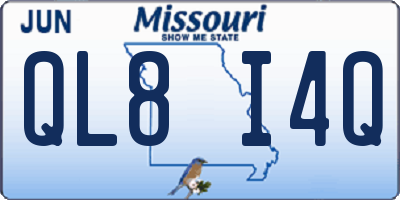MO license plate QL8I4Q