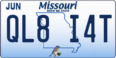 MO license plate QL8I4T