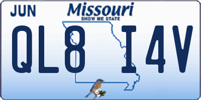 MO license plate QL8I4V
