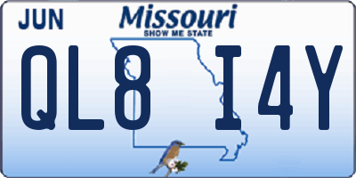 MO license plate QL8I4Y