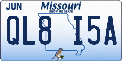 MO license plate QL8I5A