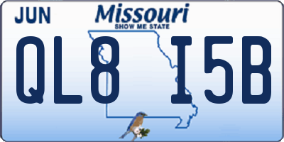 MO license plate QL8I5B