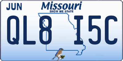 MO license plate QL8I5C