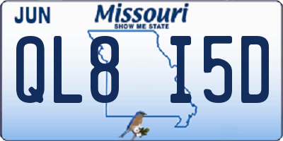 MO license plate QL8I5D