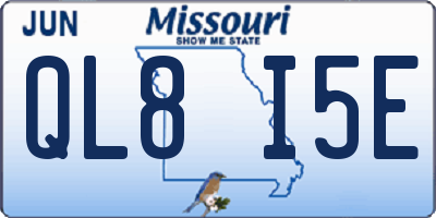 MO license plate QL8I5E