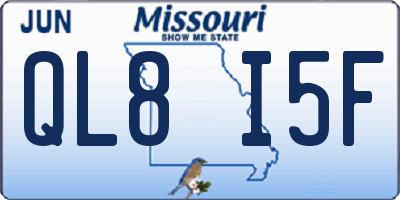 MO license plate QL8I5F