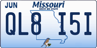 MO license plate QL8I5I