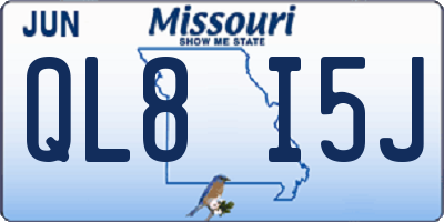 MO license plate QL8I5J
