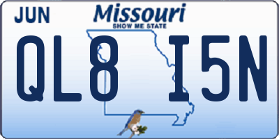 MO license plate QL8I5N