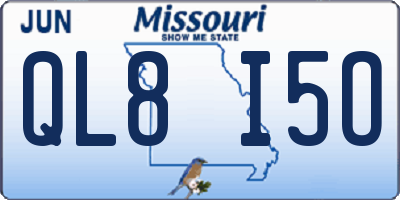 MO license plate QL8I5O