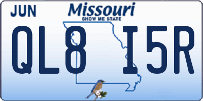 MO license plate QL8I5R