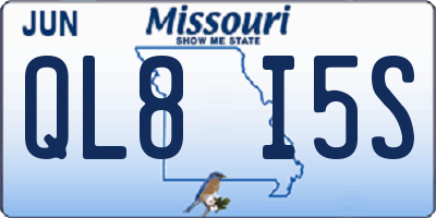 MO license plate QL8I5S