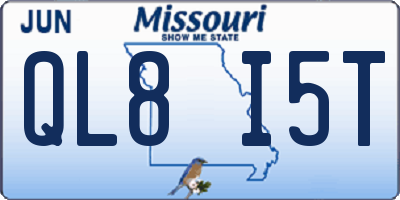 MO license plate QL8I5T