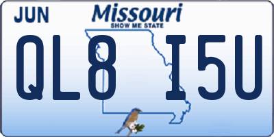 MO license plate QL8I5U
