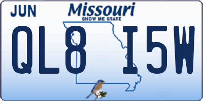 MO license plate QL8I5W