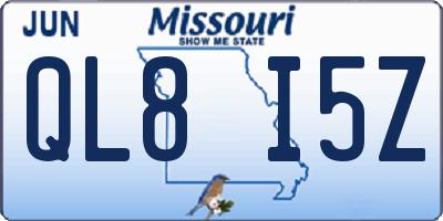 MO license plate QL8I5Z