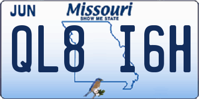 MO license plate QL8I6H