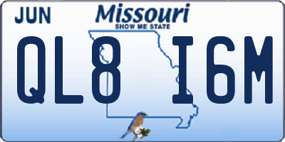 MO license plate QL8I6M