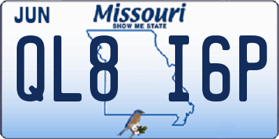MO license plate QL8I6P