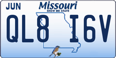 MO license plate QL8I6V