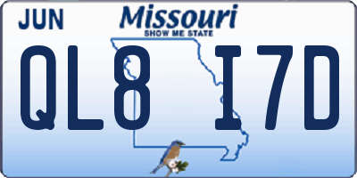 MO license plate QL8I7D