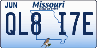 MO license plate QL8I7E