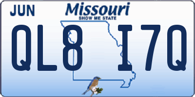MO license plate QL8I7Q