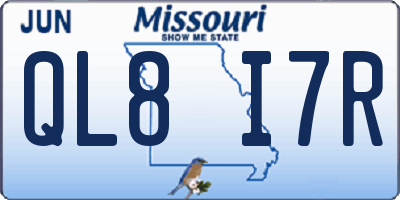 MO license plate QL8I7R