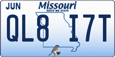 MO license plate QL8I7T