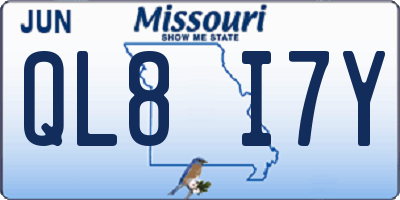 MO license plate QL8I7Y