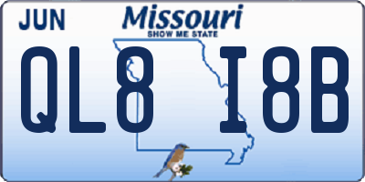MO license plate QL8I8B