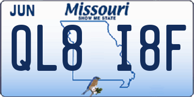 MO license plate QL8I8F