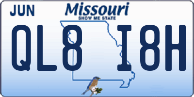 MO license plate QL8I8H