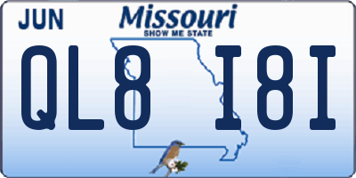 MO license plate QL8I8I